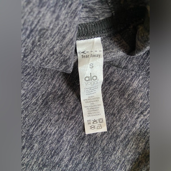 Alo Yoga Gray High Waisted Goddess Ribbed Knit Leggings Size Small Ruched Dance - Picture 3 of 4